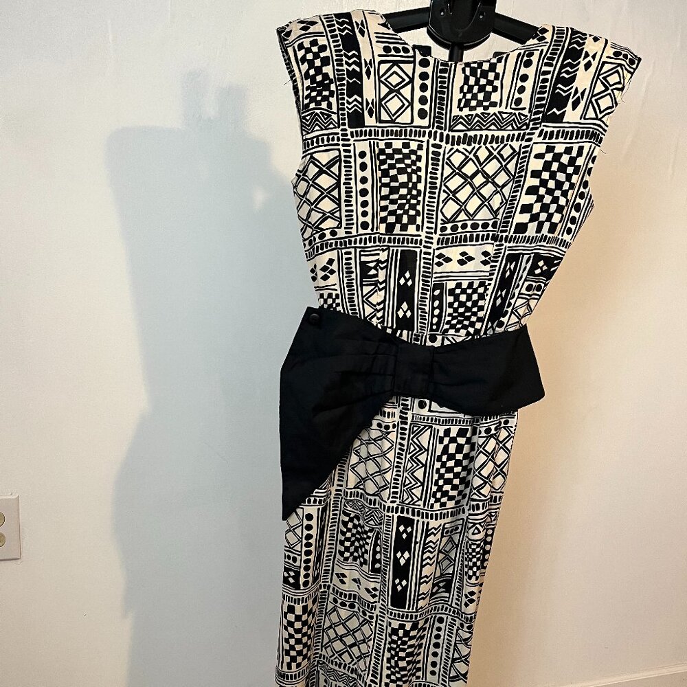 Joli Coeur Vintage Printed Wrap Dress With Button Wrap Belt